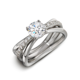 Unique Aura Solitaire Engagement Ring Single Row Diamond Shank Alternate View