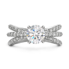 Aura Engagement Ring with Triple Row Diamond Shank by Diana Vincent