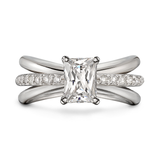 Aura Emerald Cut Engagement Ring with Single Row Diamond Shank by Diana Vincent