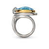 Twizzle Blue Topaz Gemstone and Sterling Silver Ring 