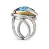 Twizzle Blue Topaz and Sterling Silver Twisting Bands Ring by Diana Vincent