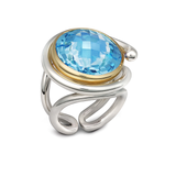 Twizzle Twist Design Blue Topaz  Gemstone and Sterling Silver Ring by Diana Vincent
