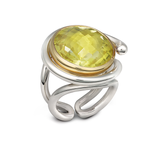Twizzle Twist Design  Lemon Quartz Gemstone and Sterling Silver Ring by Diana Vincent