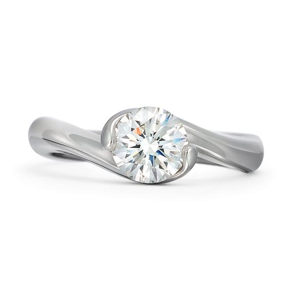 Contour Round Solitaire Engagement Ring by Diana Vincent