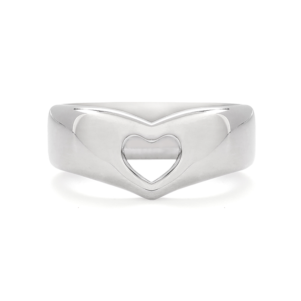 Heart Design Band Open in White Gold by Diana Vincent