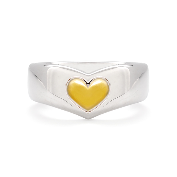 Heart Design True Love Band Open in White Gold by Diana Vincent
