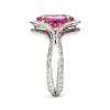 Two Band Oval Pink Sapphire & Diamond Platinum Ring 