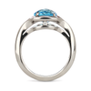 Duet Blue Topaz and White Gold Ring Side View