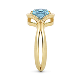 Two Band Blue Topaz and Yellow Gold Ring