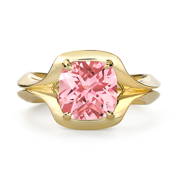 Duet Pink Tourmaline and Yellow Gold Ring by Diana Vincent