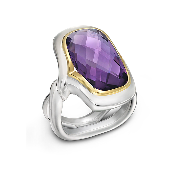 Twizzle LArge Cushion Amethyst Gemstone and Sterling Silver Ring by Diana Vincent