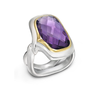 Twizzle LArge Cushion Amethyst Gemstone and Sterling Silver Ring by Diana Vincent