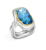 Twizzle Large Cushion Blue Topaz Gemstone and Sterling Silver Ring by Diana Vincent