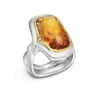 Twizzle Large Cushion Citrine  Gemstone and Sterling Silver Ring