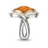 Twizzle Cushion Citrine Gemstone and Sterling Silver Ring Side View