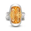 Twizzle LArge Cushion Citrine Gemstone and Sterling Silver Ring by Diana Vincent