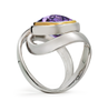 Twizzle Amethyst Gemstone and Sterling Silver Wrap Swirl Twist Design Ring