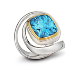 Twizzle Blue Topaz and Sterling Silver Swirl and Wrap Ring by Diana Vincent