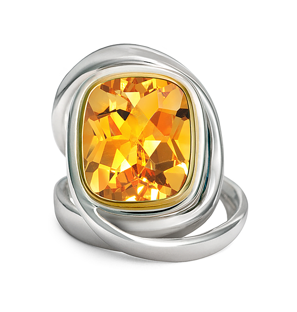 Twizzle Citrine Gemstone and Sterling Silver Wrap Ring by Diana Vincent