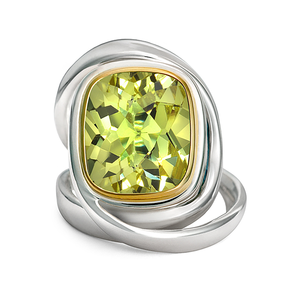 Twizzle Lemon Quartz Gemstone and Sterling Silver Wrap Ring by Diana Vincent