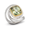 Twizzle Large Praziolite Gemstone and Sterling Silver Swirling Wrap Ring