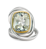 Twizzle Large Praziolite Gemstone and Sterling Silver Twist Wrap Ring by Diana Vincent