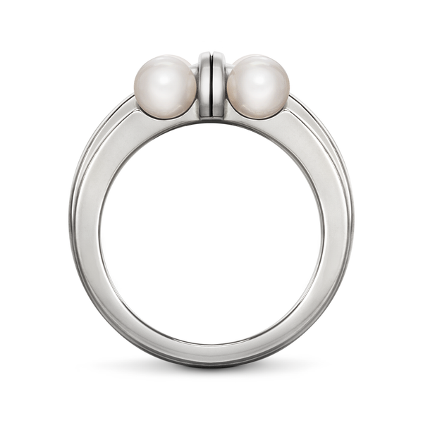 Girl Interrupted Cross Pearls and White Gold Ring by Diana Vincent