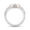 Girl Interrupted Pave Diamond and Pearls Cross Ring in White Gold Side View