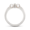 Girl Interrupted Pearls Cross Ring in White Gold Side View