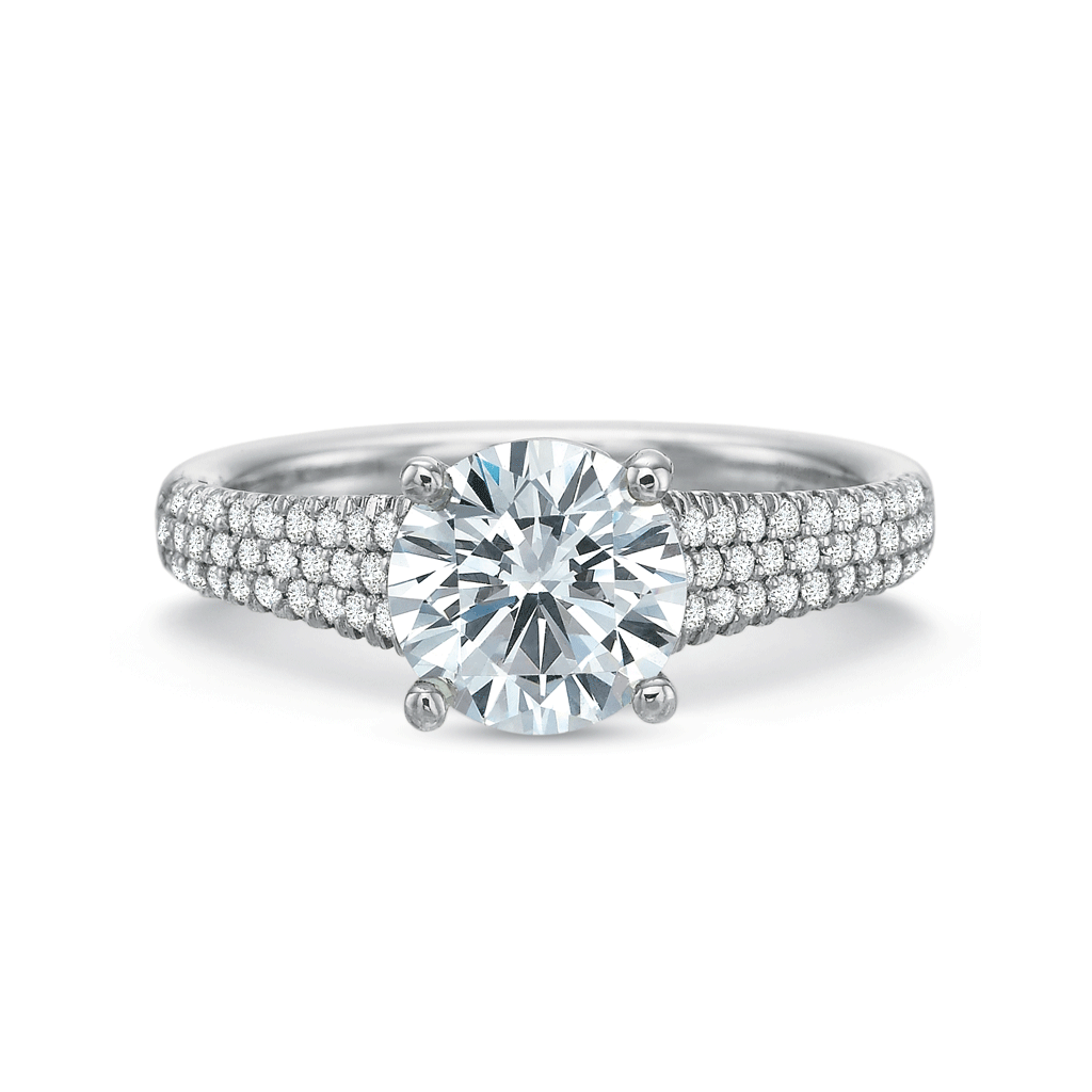Tapered Classic Round Cut Solitaire Engagement Ring