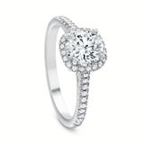 Shop the Cushion Halo Diamond Engagement Ring in Platinum Online