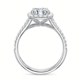 Shop the Diamond Halo Engagement Ring with Split Diamond Band Online