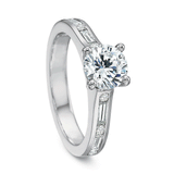 Shop the Diamond Engagement Ring with Channel set Alternating Diamond Band Online
