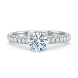 Shop the Classic Diamond Four Prong Diamond Band Engagement Ring Online