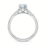 Shop the Classic Diamond Four Prong Diamond Band Engagement Ring Online