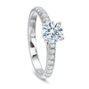 Shop the Classic Diamond Four Prong Diamond Band Engagement Ring Online