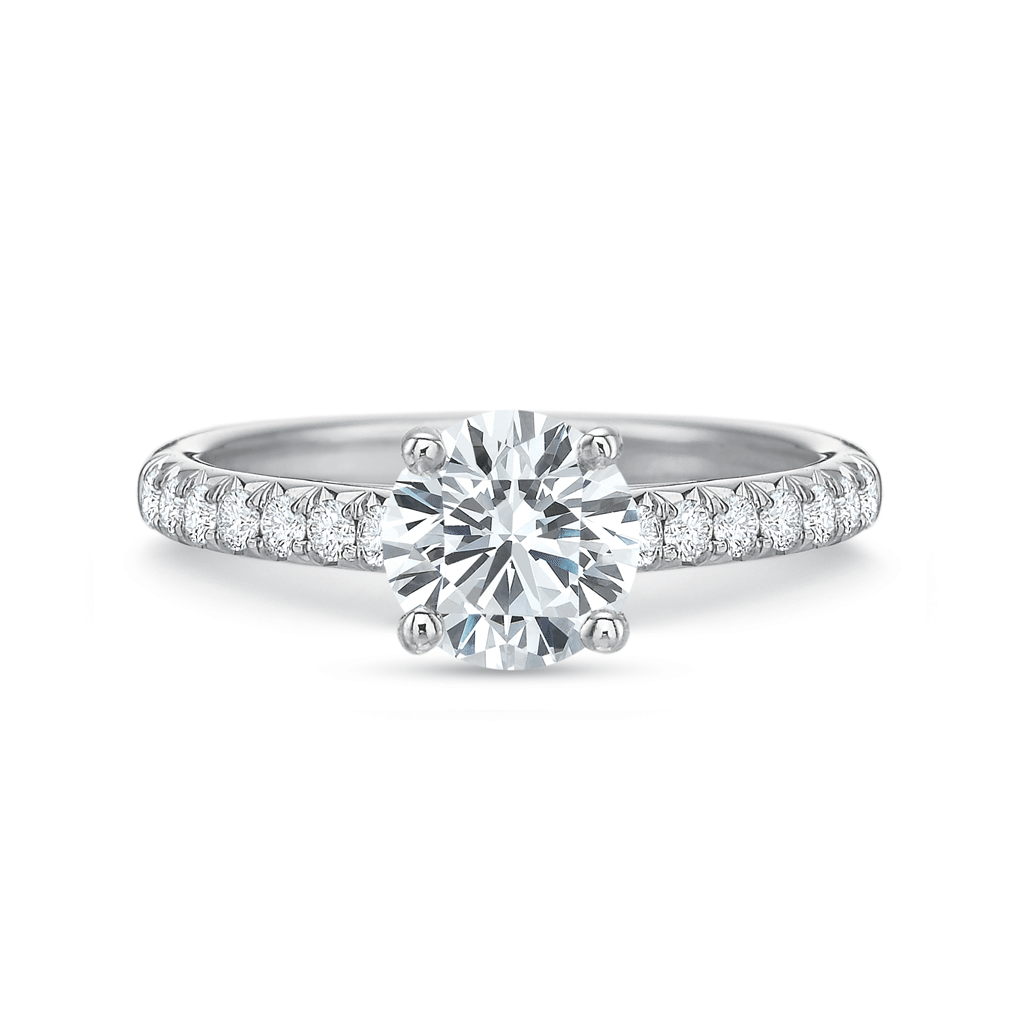 Shop the Classic Diamond Four Prong Diamond Band Engagement Ring Online