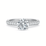 Shop the Classic Diamond Four Prong Diamond Band Engagement Ring Online