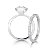 Clean Modern Original Steller Diamond Wedding Band and Engagement Ring