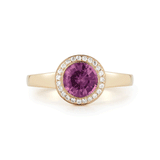 Shop the Natural Magenta Sapphire and Diamond Alternative Engagement Ring in Yellow Gold Online