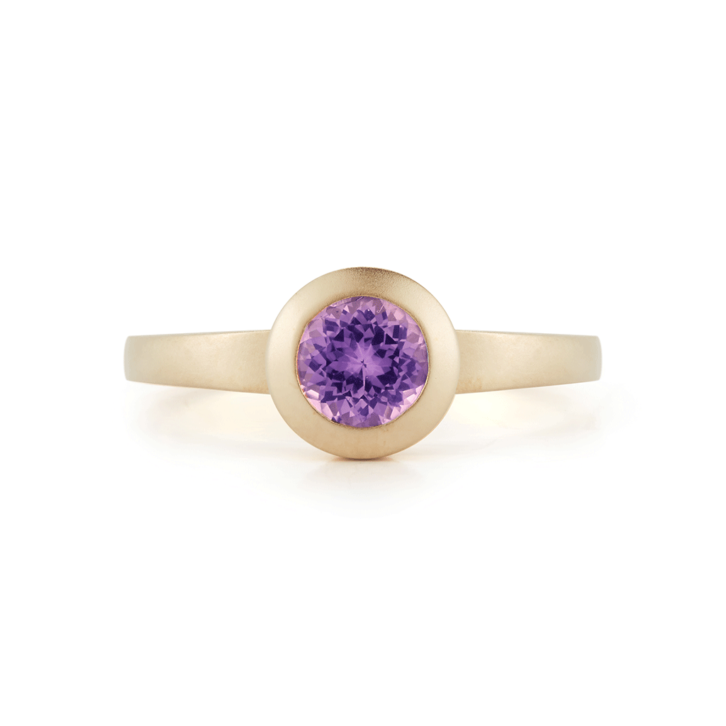 Shop the Original Natural Lavender Sapphire Alternative Engagement Ring in Yellow Gold Online