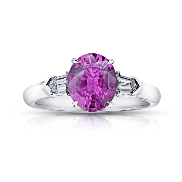 hop the Classic Pink Sapphire and Diamond Platinum Engagement Ring Online