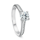 hop the Classic Diamond Four Prong Engagement Ring with Petite Diamond Band Online
