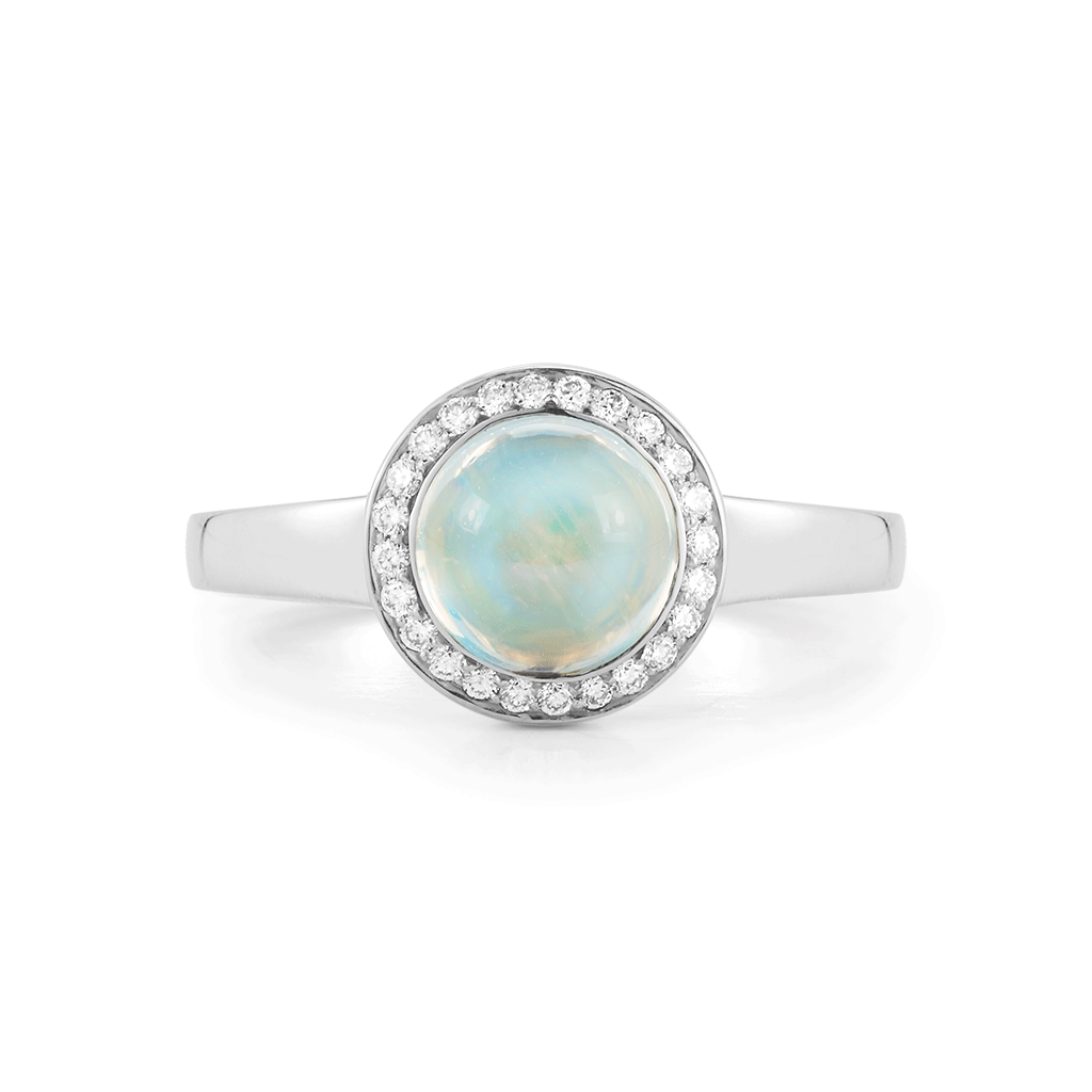 925 Sterling Silver White Rainbow Moonstone Ring at Rs 1500 in Jaipur