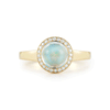 Shop the Rainbow Moonstone and Diamond Alternative Engagement Ring in Yellow Gold Online