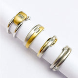 Unisex Yellow and White Gold Two Tone Diamond Baguette Wedding Band by Diana Vincent