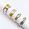 Group of Unisex Yellow and White Gold Two Tone Diamond Wedding Band by Diana Vincent