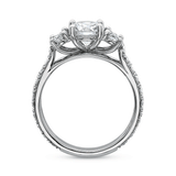 Shop the Classic Three Stone Diamond Engagement Ring with Diamond Band Online