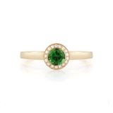Shop the Tsavorite and Diamond Alternative Engagement Ring in Yellow Gold Online