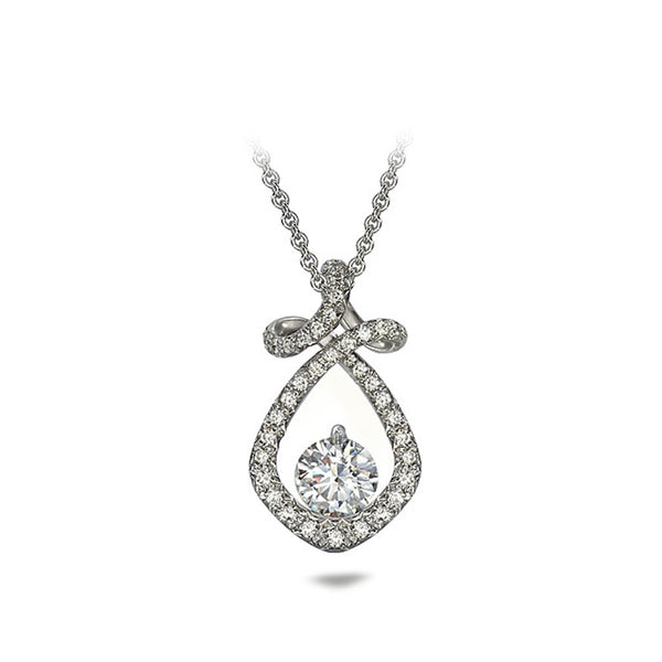 Dancing Twizzle Twist Design Diamond Pave and White Gold Pendant Necklace by Diana Vincent
